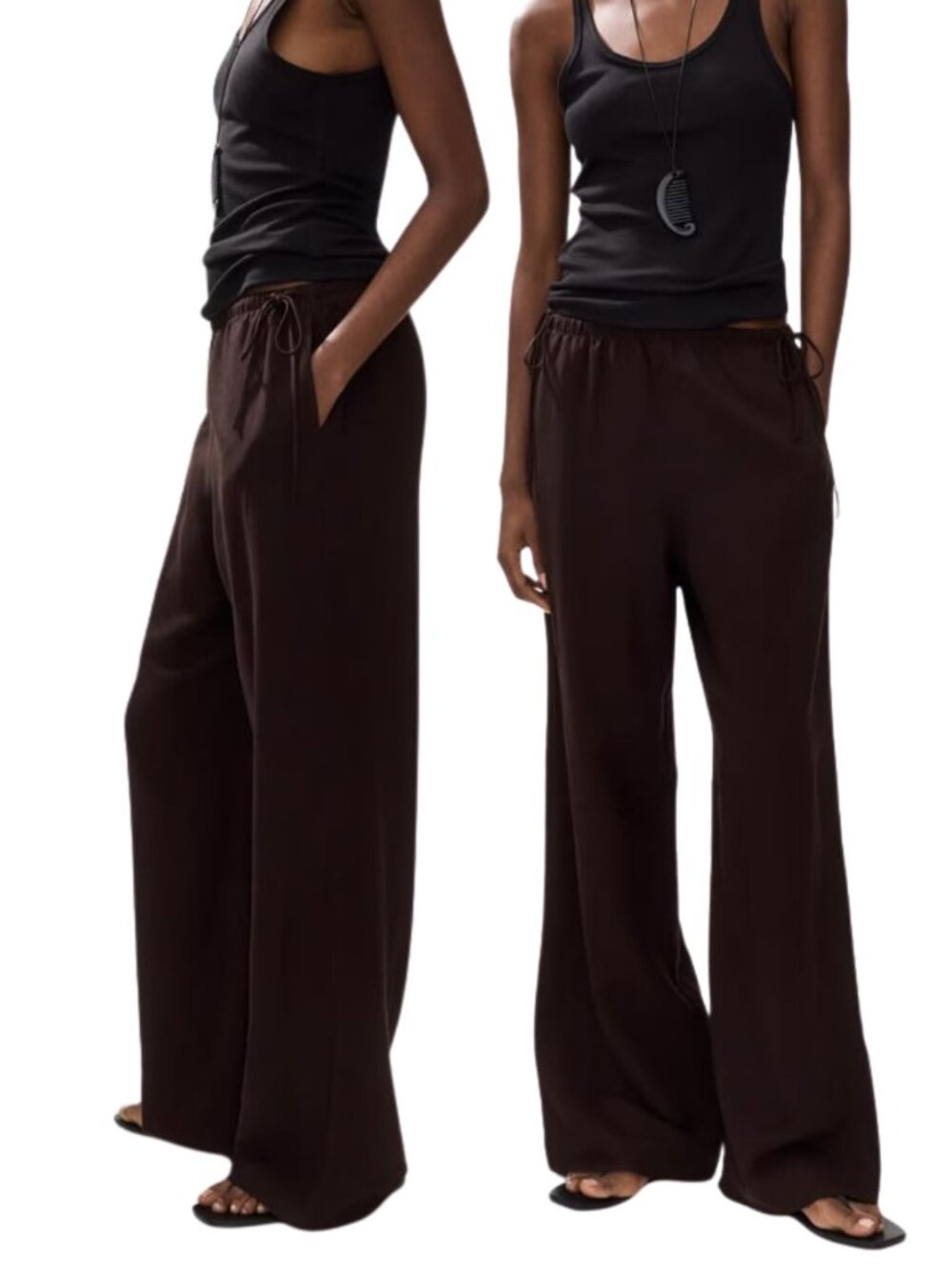 H&M Linen Blend Drawstring Pants